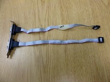 Generic Male Serial 9-Pin Dual Ports Connector Adapter Cable 10" w/Bracket