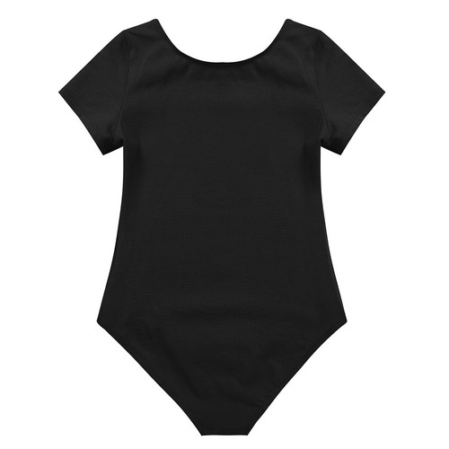 Girls Chiffon Short Sleeves Cotton Dancewear Gymnastics Leotard Ballet Dress - Picture 11 of 68