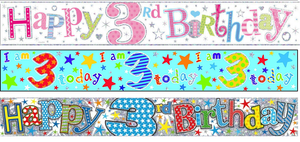 Girl Boy Happy 3rd Birthday 3 Today Party Decoration Blue Pink