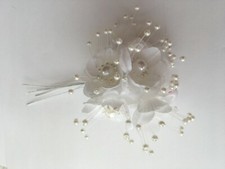 6 Pearls Small Artificial  Flowers Stamens Wedding Scrap booking Craft 