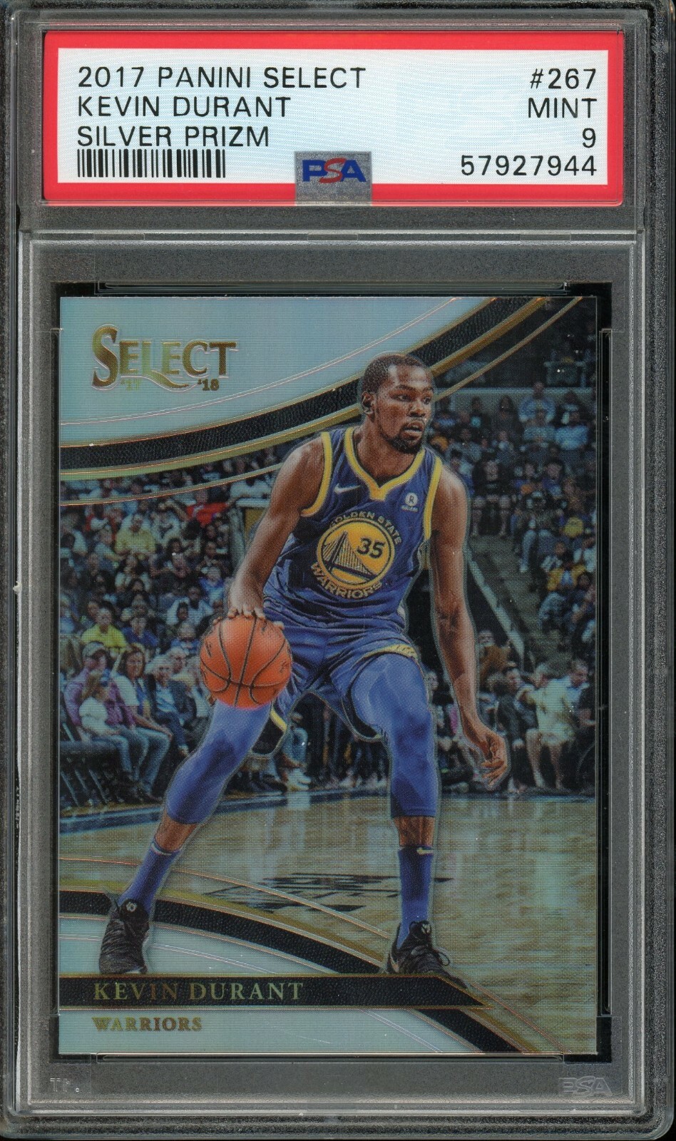 2017-18 Kevin Durant Select Courtside Silver Prizm #267 PSA 9 Mint SP Rare