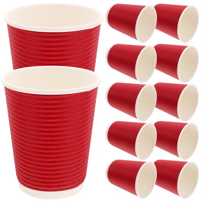  50 Pcs Double-layer Coffee Paper Cup Drinking Cups Disposable Tea