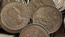 50 X 1967 sixpence coins