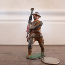 BARCLAY American Dime Store Manoil Lead Doughboy Flag Bearer Soldier USA