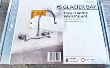 Glacier Bay Builders Double-Handle Wall Mount Standard Kitchen Faucet In Chrome