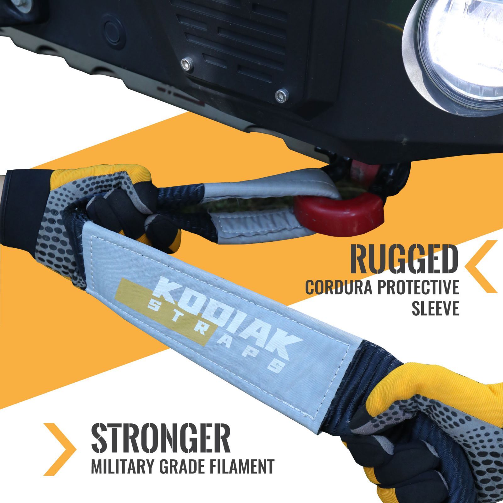 3"x 20' Heavy Duty Tow Strap 30,000lbs Recovery Rope Emergency Off Road