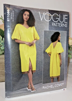 Vogue R11080 RACHEL COMEY Midi Shift Dress Puff Sleeves & Pockets Sz 8-16 V1798