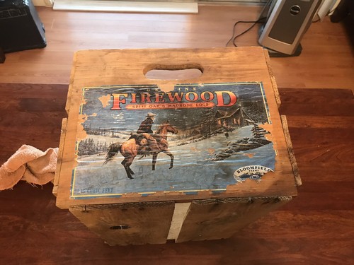 Vintage Genuine Firewood Crate With See Description Below TCC321