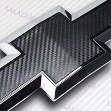 For 16-19 Chevy Silverado 1500 Black Front & Tailgate Bow tie Carbon Look Emblem