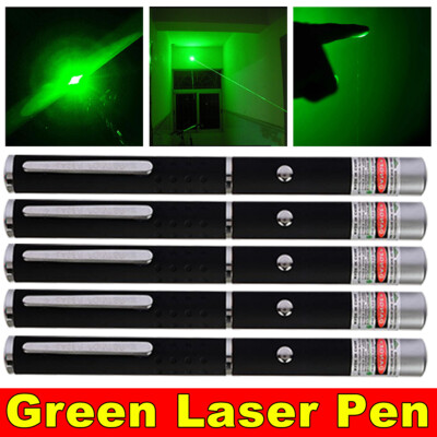 5x 100miles 532nm Small Green Laser Pointer Pen Light Single Beam Lazer Pet Toys