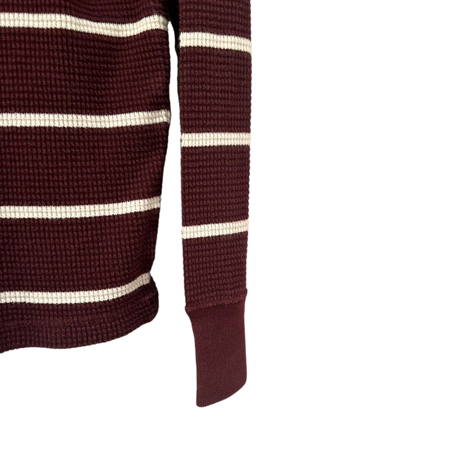 American Eagle Men's Small Striped Crew Neck Logo Stretchy Long Sleeve