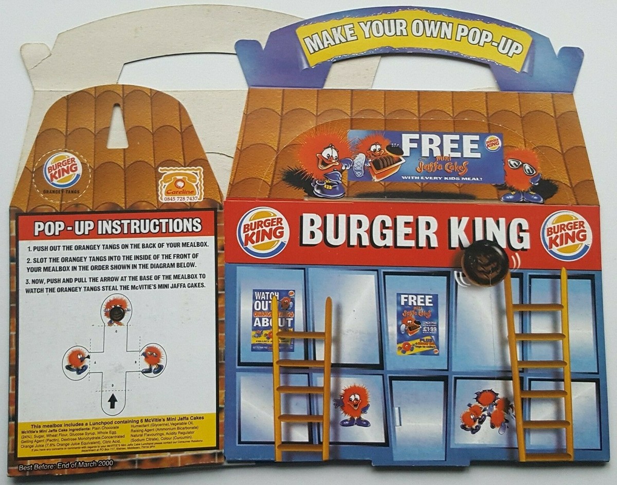 RARE 2000 BURGER KING UK JAFFA CAKES ORANGEY TANGS KIDS