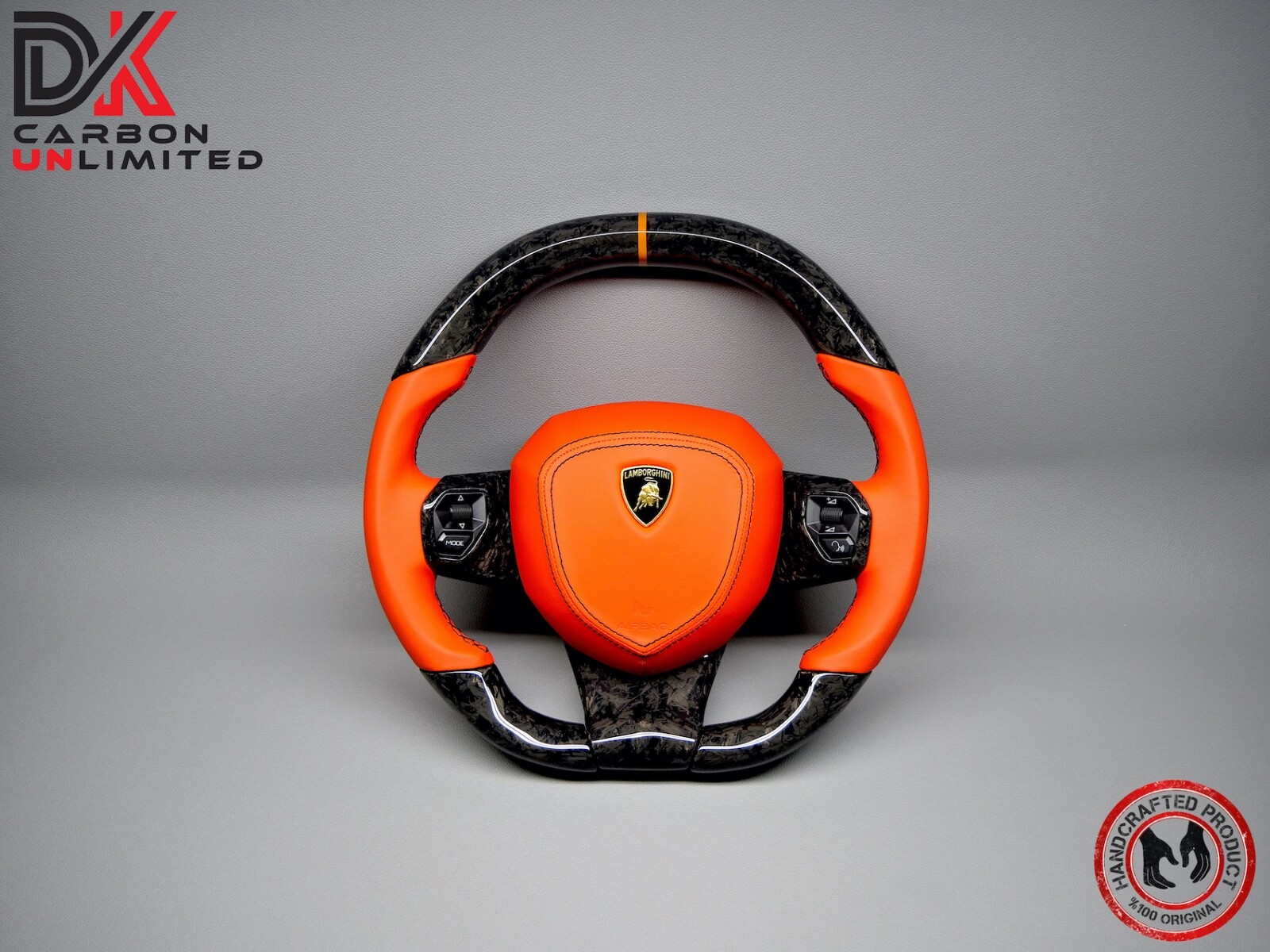 Lamborghini Aventador LP700 LP740 Arancio Dryope Forged Carbon Steering Wheel v2