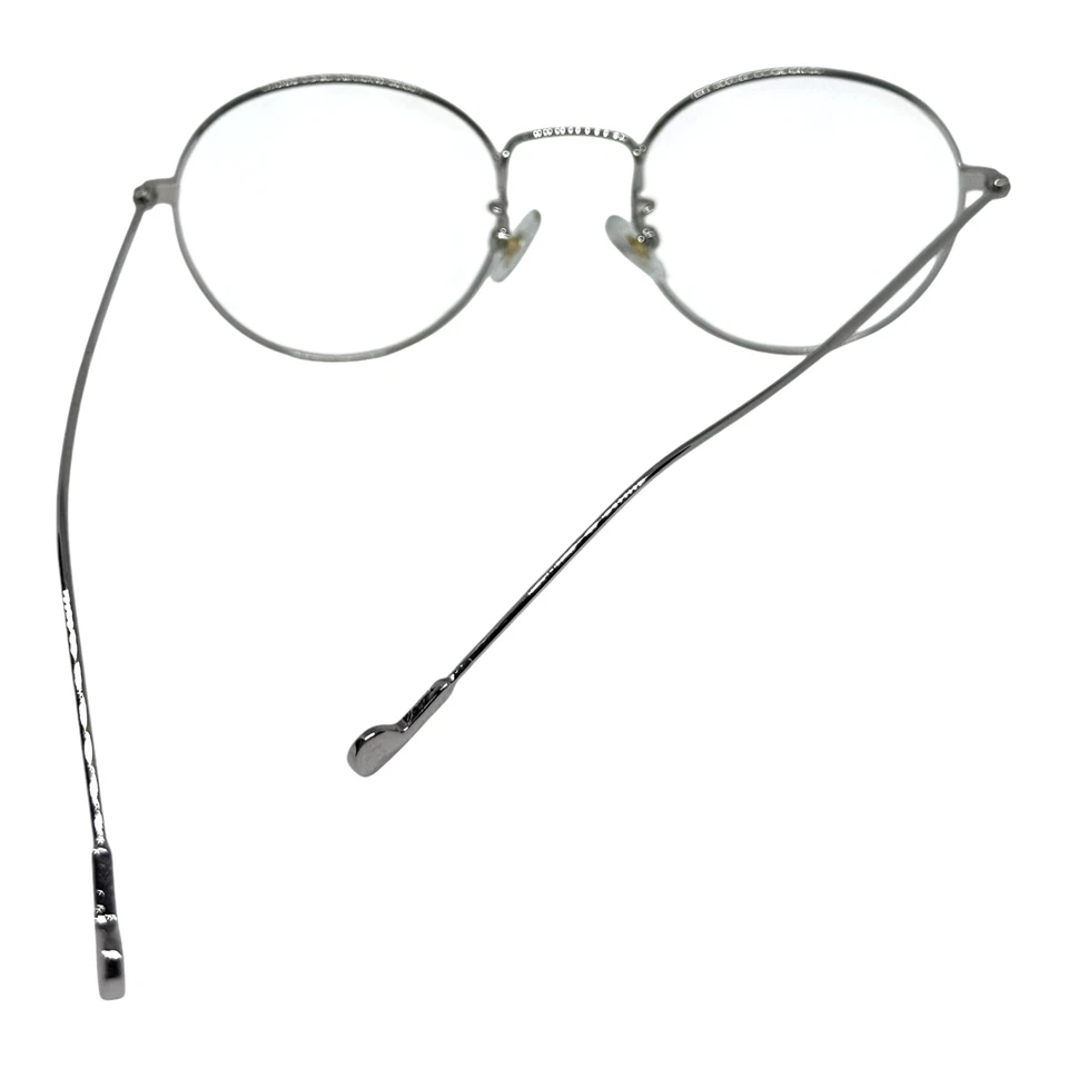 Monturas de gafas redondas circulares para mujer nuevas plateadas de metal fino peso ligero 50-19-140 Foto 4 de 4