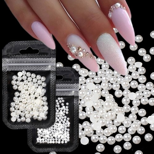 200/100 Pièces De Perles À Ongles À Dos Plat Décorations D'ongles 3D