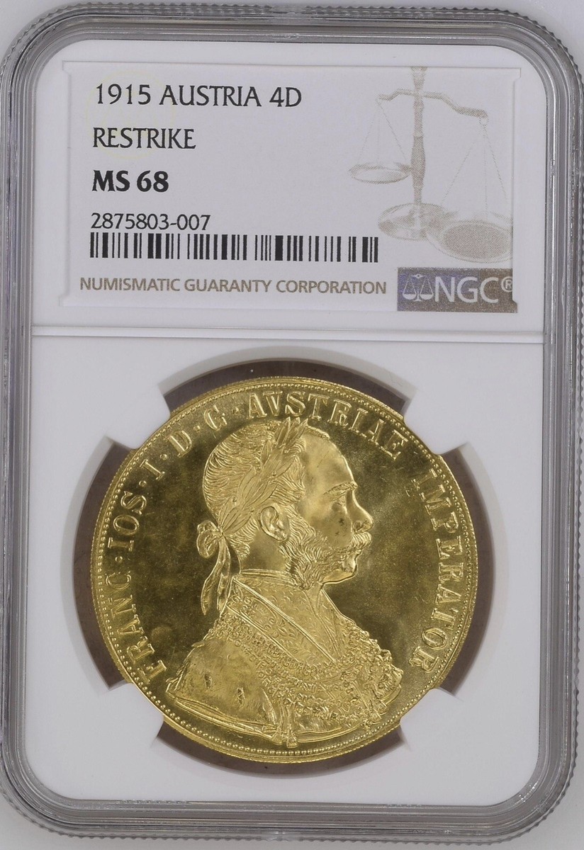 コレクション 1915 Austria Ducat MS68 NGC 🐘 VERY RARE - 1915 Austria Gold 1 Ducat Restrike NGC 68