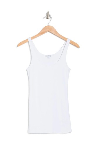 T-Shirt James Perse Damen gerippt Strick Schaufelausschnitt Tankoberteil - Bild 4 von 5