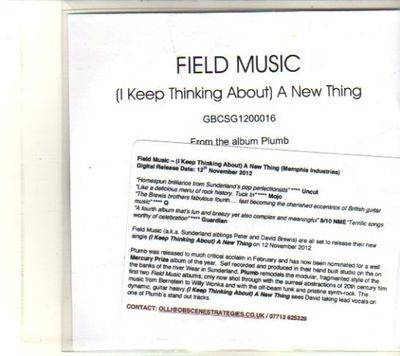 (DR751) Field Music, (I Keep Thinking About) A New Thing - 2012 DJ CD