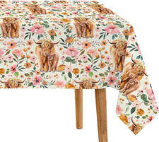 6 Pack Highland Cow Tablecloths Western Cow Table Cover, Highland Cow Baby Showe