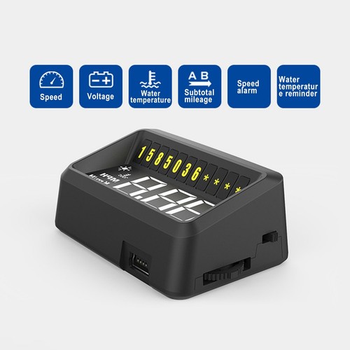 Quality Car Head-Up Display HUD Display HUD Gauge Parts OBD2 Set Black - Picture 3 of 12