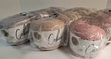 Coboo Yarn 9 Pack Lion Brand 3 Colors Cotton/Rayon/Bamboo #3 Beige Silver Mauve