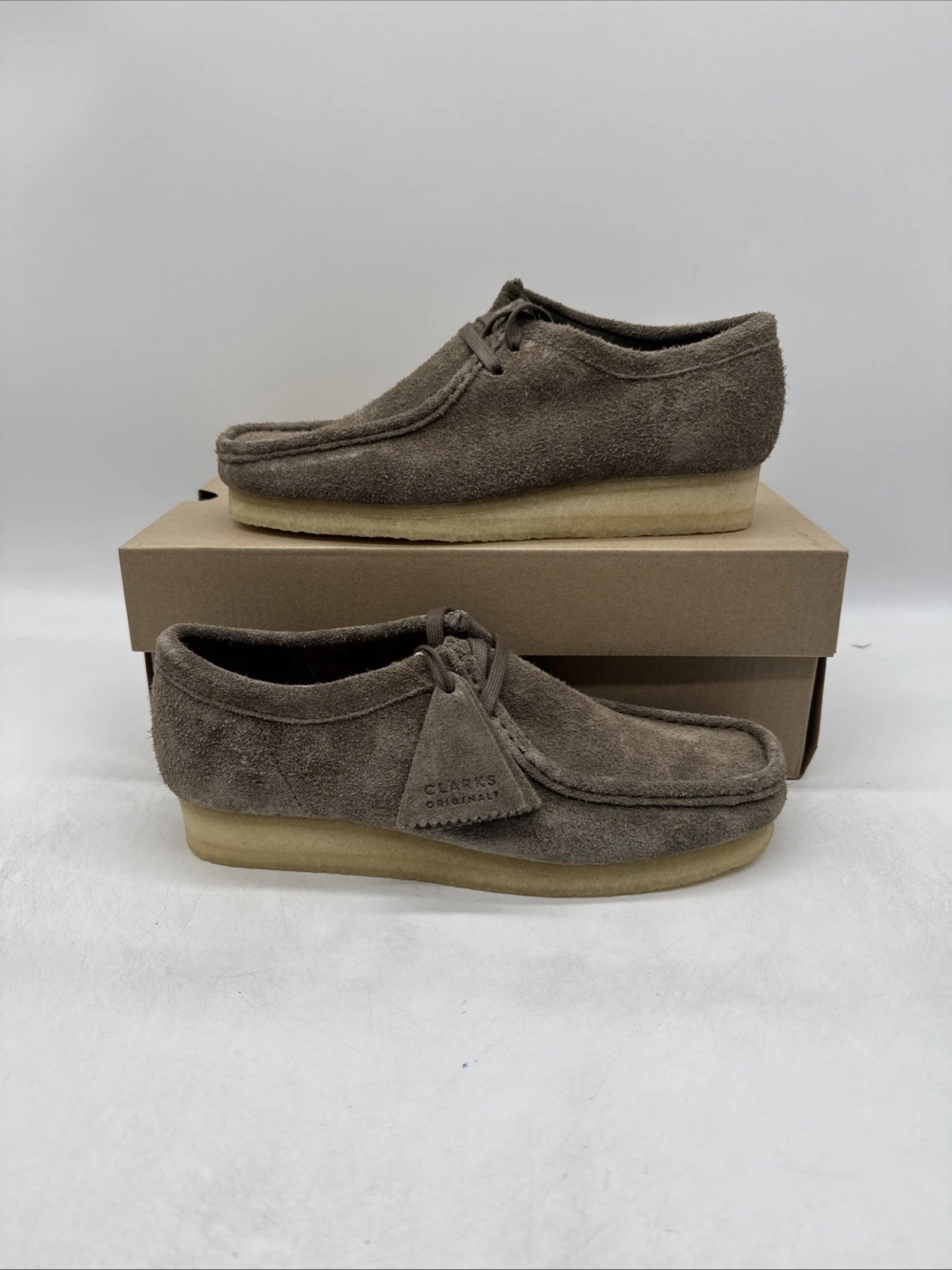 Men’s Clarks Originals Wallabee Dark Grey Suede Casual UK 6 EU 39 1/2 New