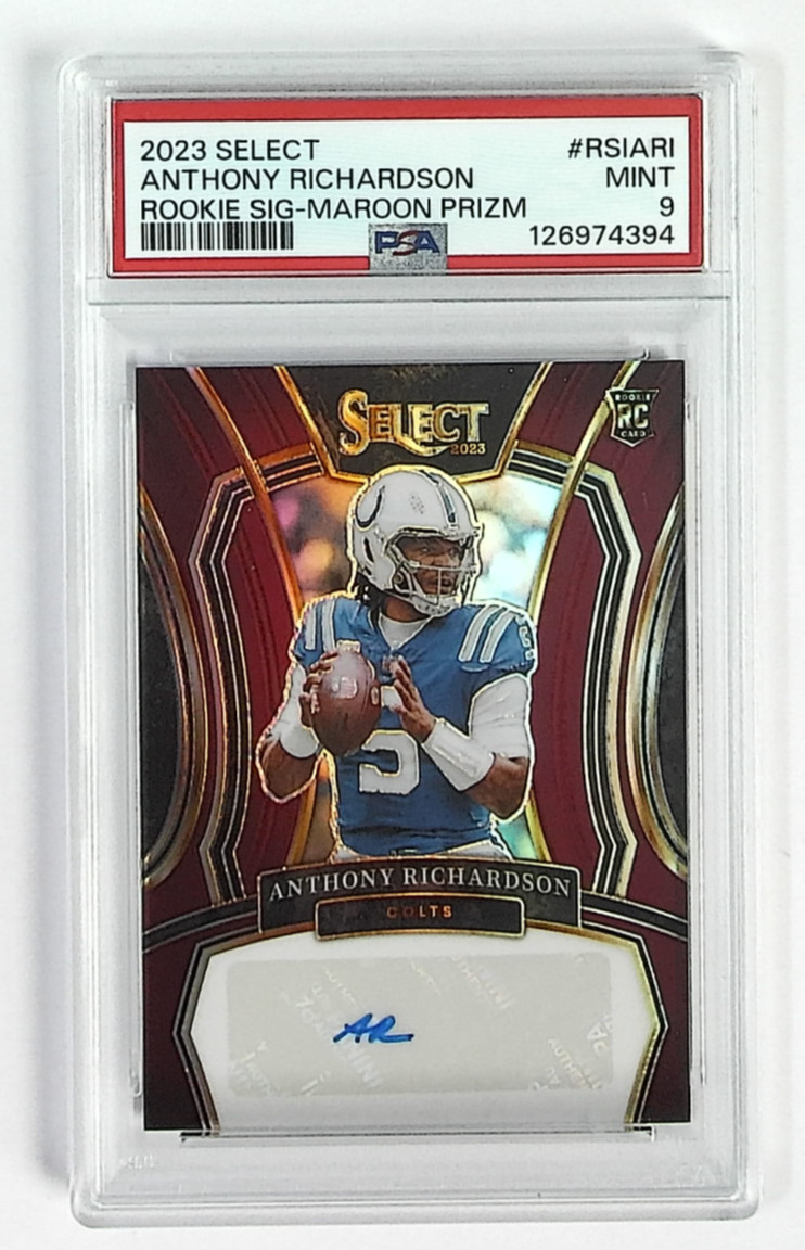 2023 Select Anthony Richardson Rookie Signatures Maroon Prizm AUTO /75 PSA 9