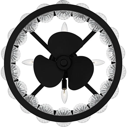 Matte Black  Fan Light from the Terrarock Collection - Picture 5 of 6