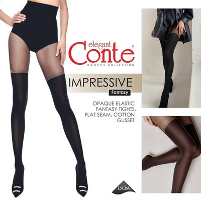 Conte Impressive transparente Strumpfhose Strumpfhose schwarz Grafit...
