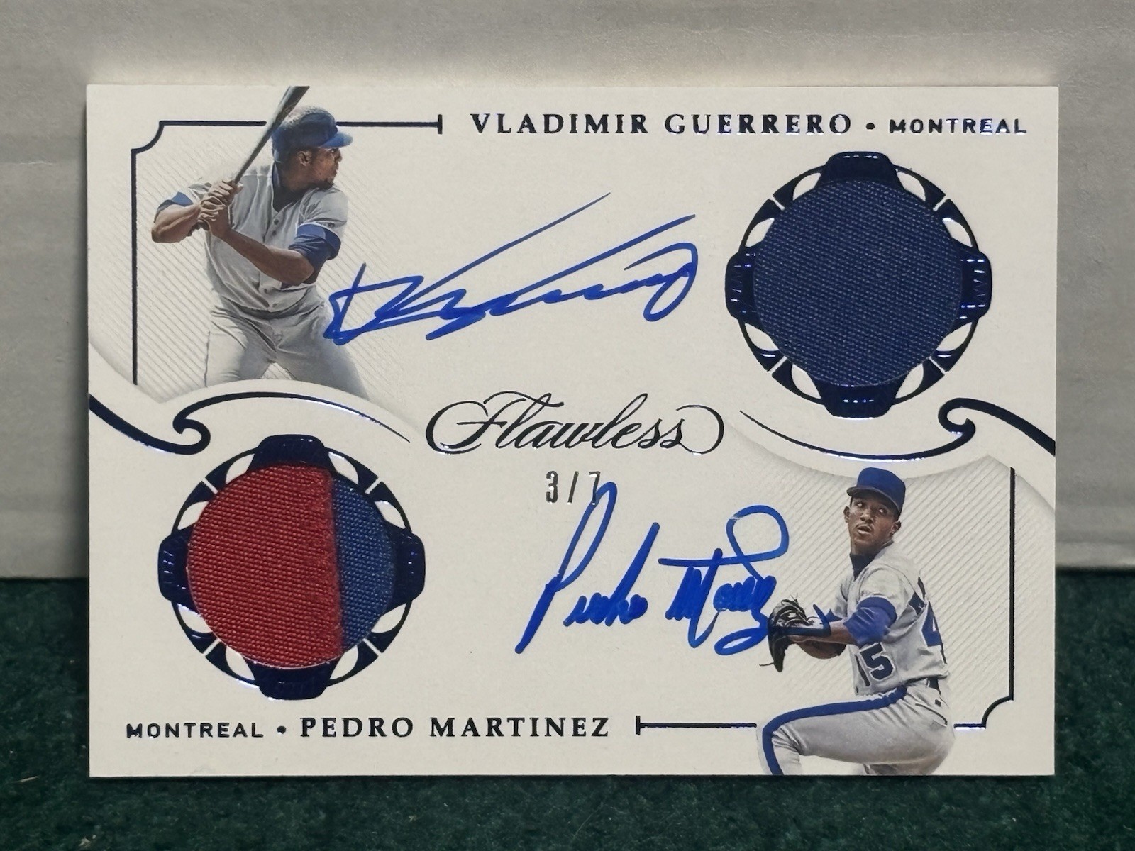 2019 Panini Flawless Pedro Martinez Vladimir Guerrero Dual Patch Auto /7 view 1