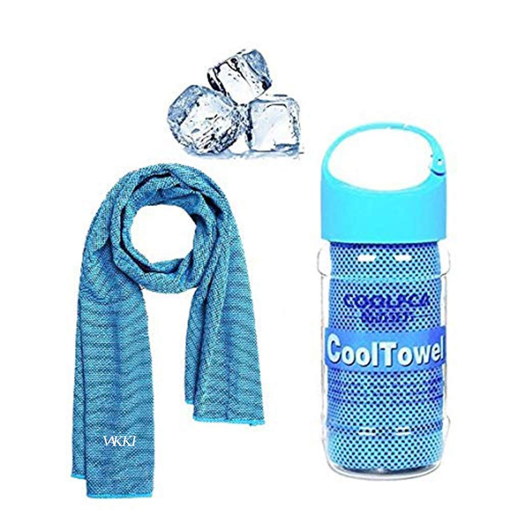VAKKI Cooling Towel, Ice Cold Sports Sweat Towels for 100 cm x 31 cm, Blue