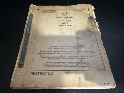 76 Page Navy AF-2S Guardian Anto-Submarine Pilot's Handbook AN 01-85DAB-1 1952