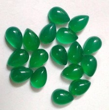 Natural Green Onyx Pear Cabochon 5x7mm To 20x25mm Loose Gemstone