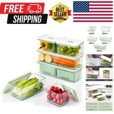 Stackable Produce Saver, Organizer Bins/Storage Containers with Removable Dra...