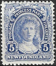 Newfoundland Stamp 1911 SC# 108 5c ultra ' Princess Mary '