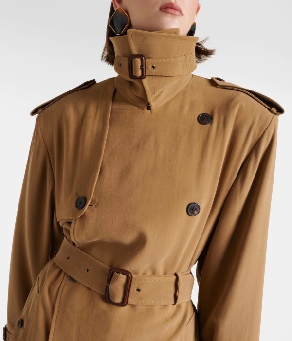 Trench Saint Laurent in twill di zibellino passerella primavera estate 2024 taglia 36