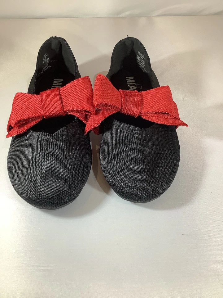 Zapatos sin cordones Mia Kids negros planos niñas talla 3 espuma viscoelástica. S1021 Foto 4 de 4