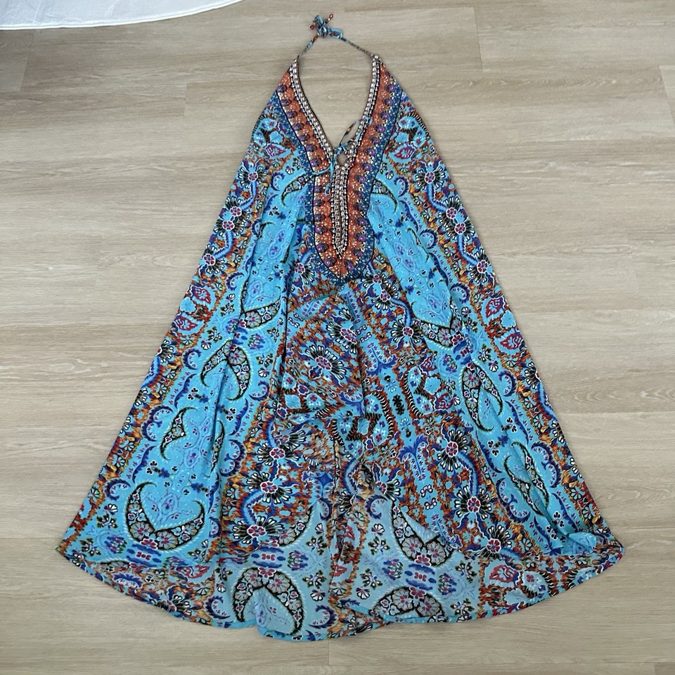 EMBELLISHED KAFTANS Boho Kaftan Style Hi Low Long Dress One Size #39074