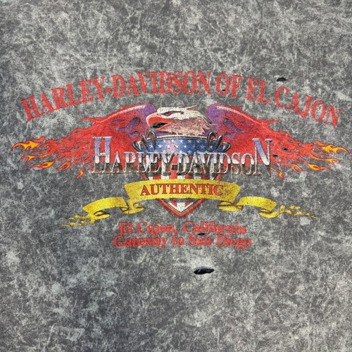 Harley Davidson of El Cajon CA Acid Washed Distressed Graphic T-Shirt Size 2XL - Afbeelding 6 van 8
