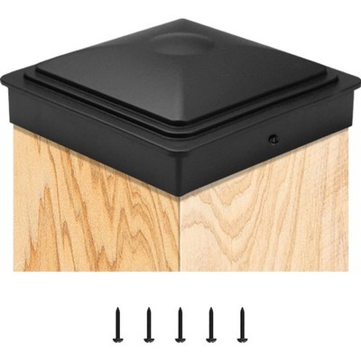 Pfostenkappen Zaun 7x7cm, 5 Stück  Schwarz Deck Pfosten Schutz