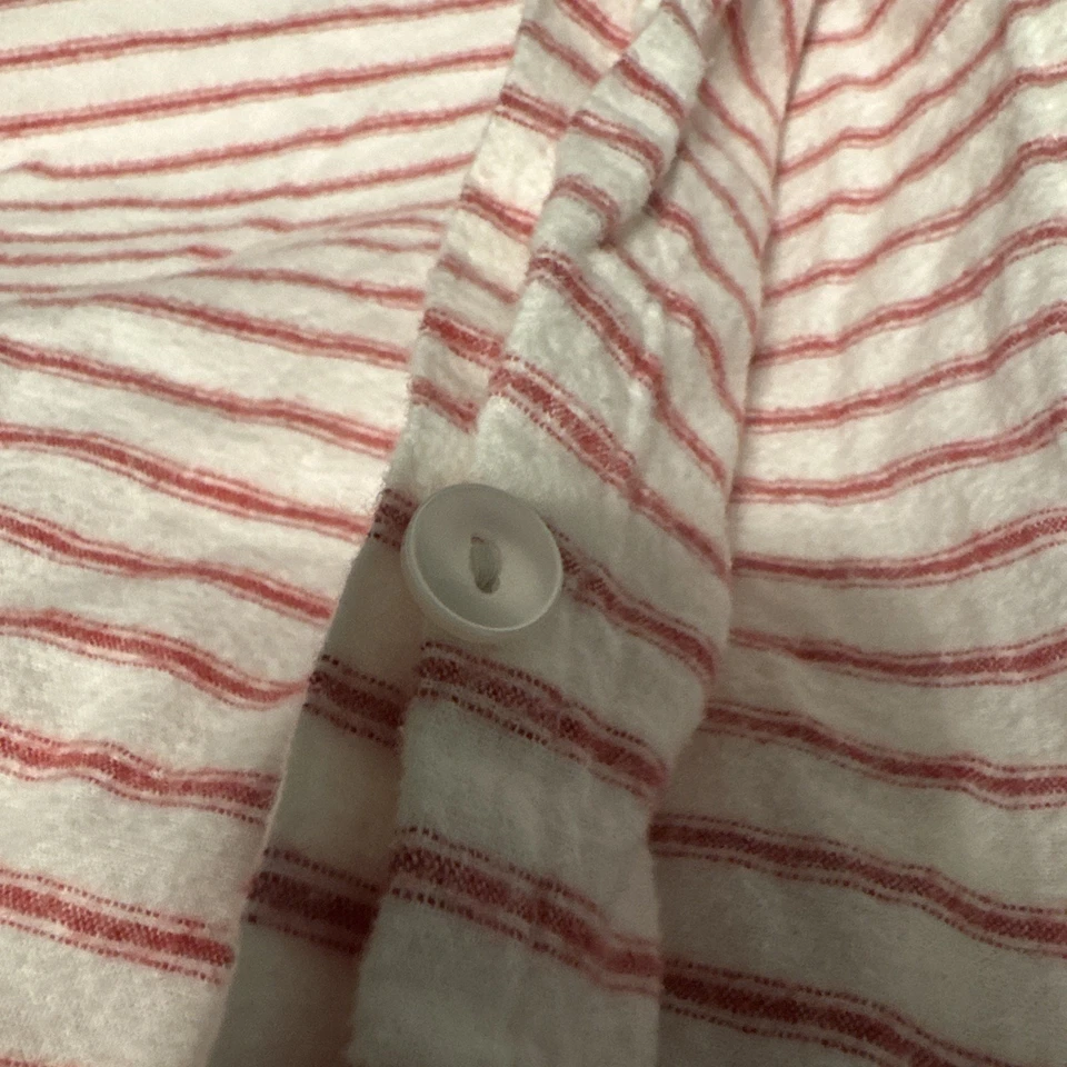 Funda nórdica de franela a rayas rojas blancas Garnet Hill. Reina. Portugal. Foto 3 de 4