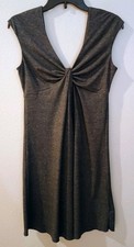 Express Women's Charcoal Gray Front Knot Twisted Sleeveless Knit Midi Dress S