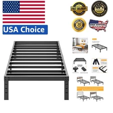 14" Twin XL Bed Frame - Heavy Duty Steel, Easy Assembly, Supports 800 lbs