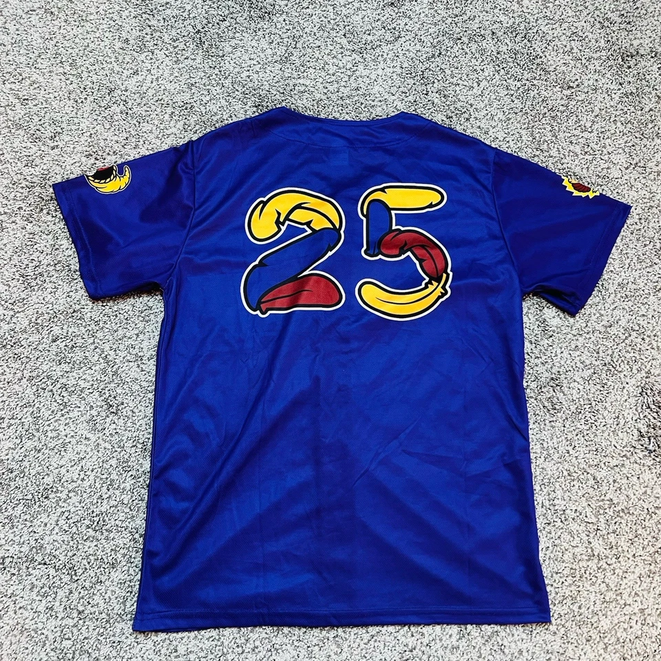 Camiseta deportiva MILB Hartford Yard Goats Thunder Chickens #25 púrpura alternativa juvenil XL Foto 2 de 4