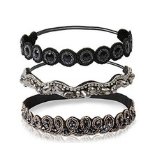 Women  s Headbands/Hairbands, Rhinestone Beaded Elastic Headband for Women
