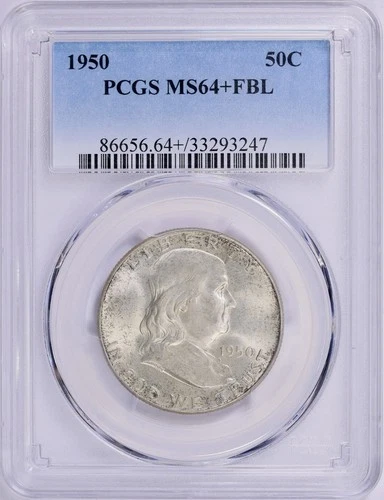 1950 Franklin Half Dollar PCGS MS 64+ FBL