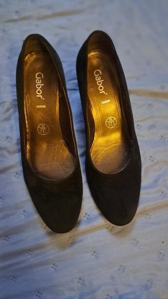 Women Gabor Heels Black Suede 37 #7SVH