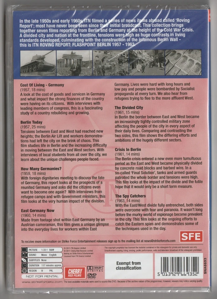 Various 'FLASHPOINT BERLIN 1957-1963' DVD New/Sealed - UK Cherry Red/SFE - Image 2 of 2