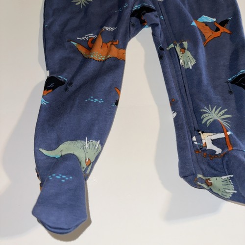 Carter's Baby Boys' Cotton Zip-up Sleep N Play Navy Blue Dinosaurs 9 Months - Picture 6 of 14