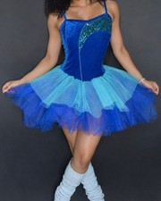 Curtain Call Royal Blue Velvet Sequin Tulle Tutu Dance Costume C367